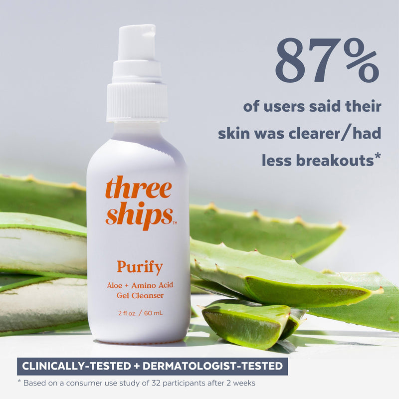 Three Ships Purify Aloe + Amino Acid Cleanser (60mL)