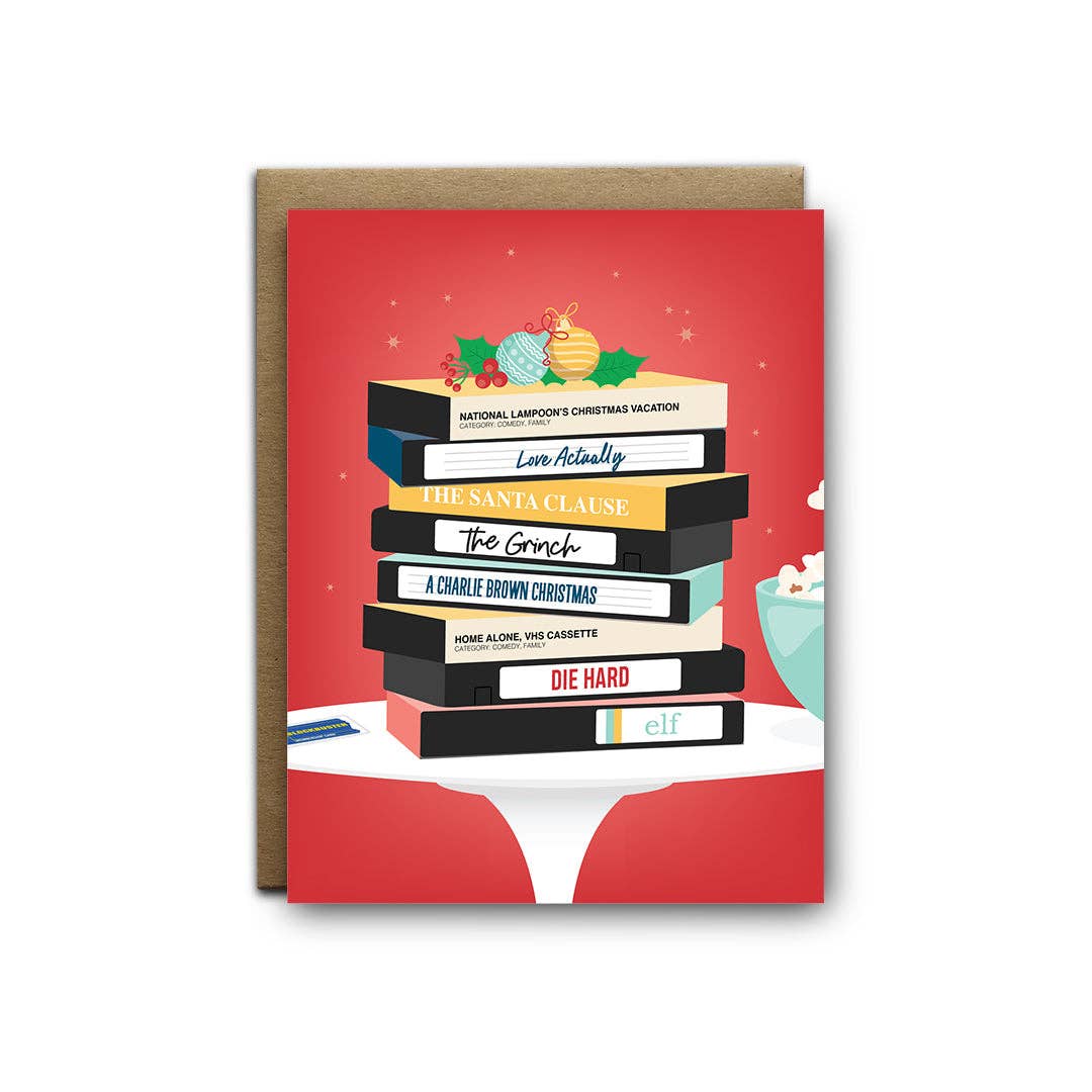 Holiday Movies on VHS Greeting Card