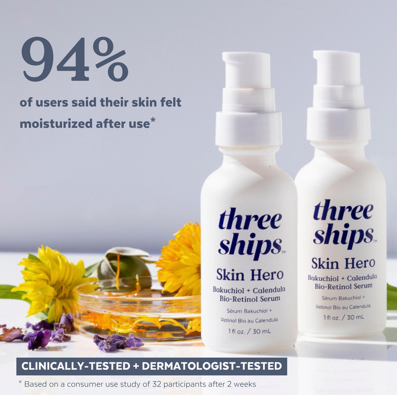 Three Ships Skin Hero Bakuchiol + Calendula Bio-Retinol Serum (30mL)