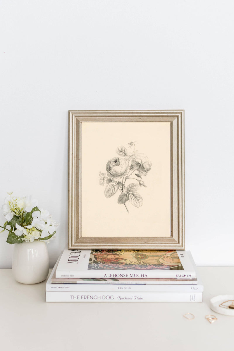 Floral Antique Vintage Art Print 8x10